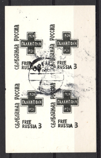 1961 Free Russia New York Refugee Camp Crosses Sheet (Cancelled)