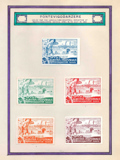 1910 Agricultural, Industrial Exhibition, Vigodarzere, Italy, Stock of Cinderellas, Non-Postal Stamps, Labels, Advertising, Charity, Propaganda (#645)