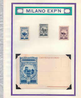 1894 Exhibition, Milan, Italy, Stock of Cinderellas, Non-Postal Stamps, Labels, Advertising, Charity, Propaganda, Postcard (#652)