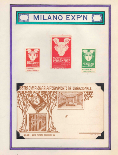 International Exhibition in Milan, Italy, Stock of Cinderellas, Non-Postal Stamps, Labels, Advertising, Charity, Propaganda, Postcard (#660)