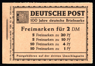 1949 Compete Booklet with stamps of West Berlin, Germany, Excellent Condition (Mi. MH 1, CV $910)
