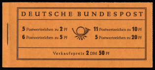 1955 Compete Booklet with stamps of German Federal Republic, Germany, Excellent Condition (Mi. MH 2b, CV $420)