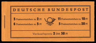 1955 Compete Booklet with stamps of German Federal Republic, Germany, Excellent Condition (Mi. MH 2d, CV $390)