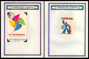 1956 Trieste, Florence, Italy, Stock of Cinderellas, Non-Postal Stamps, Labels, Advertising, Charity, Propaganda, Postcard (#674)