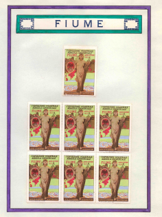 1925 Agricultural, Industrial, Trade Exhibition, Fiume, Italy, Stock of Cinderellas, Non-Postal Stamps, Labels, Advertising, Charity, Propaganda, Block (#679)