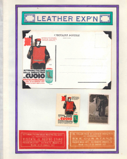 1927 Leather Exhibition, Fair in Milan, Italy, Stock of Cinderellas, Non-Postal Stamps, Labels, Advertising, Charity, Propaganda, Postcard (#693)