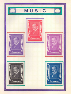 Music, Italy, Stock of Cinderellas, Non-Postal Stamps, Labels, Advertising, Charity, Propaganda (#699)