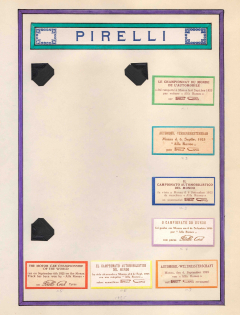 1925 Pirelli & C, Automobile World Championship, Italy, Stock of Cinderellas, Non-Postal Stamps, Labels, Advertising, Charity, Propaganda (#718)