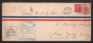 1929 (10 Feb) Canal Zone, Airmail cover from Cristobal to New York via Miami, 1st flight Canal Zone - USA
