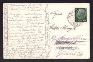 1936 Germany, Third Reich illustrated postcard with Graf Zeppelin from Friedrichshafen