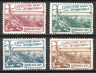 1897 International Exhibition, Bordeaux, France, Stock of Cinderellas, Non-Postal Stamps, Labels, Advertising, Charity, Propaganda