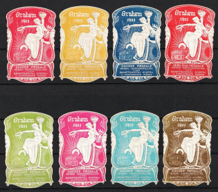 1911 Exhibition Gold Medal, Arnhem, Netherlands, Stock of Cinderellas, Non-Postal Stamps, Labels, Advertising, Charity, Propaganda