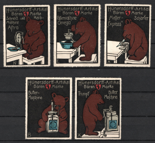 Hunersdorff Trade Mark, Germany, Stock of Rare Cinderellas, Non-postal Stamps, Labels, Advertising, Charity, Propaganda