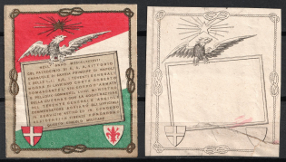 Italy, Proofs, Essays of Military Unit Label, Italian Army, Rare