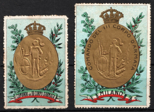 Italy, Proofs, Essays of Military Unit Label, Italian Army, Rare