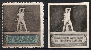 Italy, Proofs, Essays of Military Unit Label, Italian Army, Rare