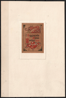 Italy, Proof, Essay of Military Unit Label, Italian Army, Rare