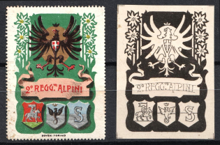 Italy, Proofs, Essays of Military Unit Label, Italian Army, Rare