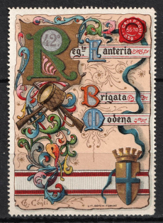 Italy, Proof, Essay of Military Unit Label, Italian Army, Rare