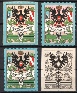 Italy, Proofs, Essays of Military Unit Label, Italian Army, Rare