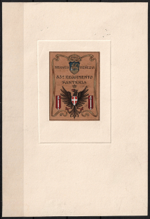 Italy, Proof, Essay of Military Unit Label, Italian Army, Rare