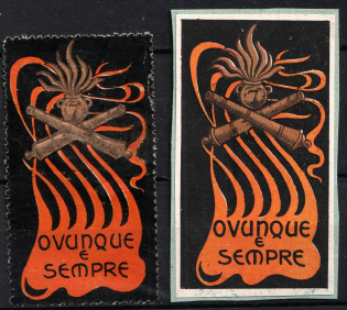 Italy, Proofs, Essays of Military Unit Label, Italian Army, Rare