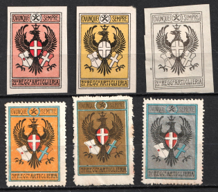 Italy, Proofs, Essays of Military Unit Label, Italian Army, Rare