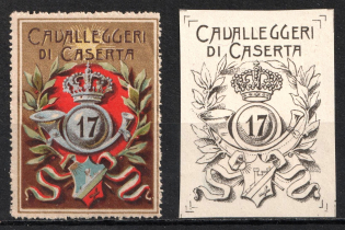 Italy, Proofs, Essays of Military Unit Label, Italian Army, Rare