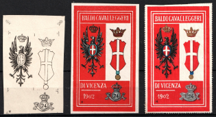 Italy, Proofs, Essays of Military Unit Label, Italian Army, Rare