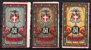 Italy, Proofs, Essays of Military Unit Label, Italian Army, Rare