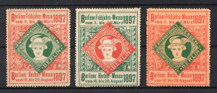 1897 Berlin Spring Fair, Germany, Stock of Rare Cinderellas, Non-postal Stamps, Labels, Advertising, Charity, Propaganda