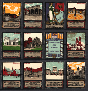 Munich, Germany, Stock of Rare Cinderellas, Non-postal Stamps, Labels, Advertising, Charity, Propaganda