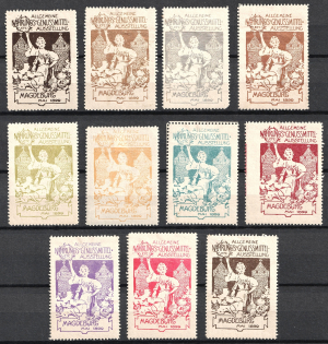 1899 Exhibition, Magdeburg, Germany, Stock of Rare Cinderellas, Non-postal Stamps, Labels, Advertising, Charity, Propaganda