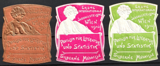 1910 Silver Medal Exhibition, Vienna, Austria, Stock of Cinderellas, Non-Postal Stamps, Labels, Advertising, Charity, Propaganda