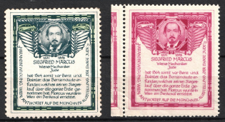 Siegfried Marcus, Viennese Mechanic, Austria, Stock of Cinderellas, Non-Postal Stamps, Labels, Advertising, Charity, Propaganda