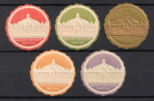 1900 Palace of Electricity, Paris, France, Stock of Cinderellas, Non-Postal Stamps, Labels, Advertising, Charity, Propaganda