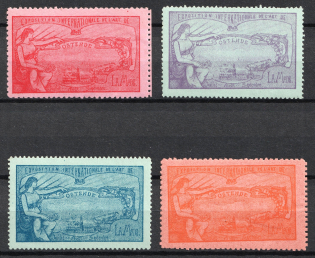 1907 International Art Exhibition, Ostend, Belgium, Stock of Cinderellas, Non-Postal Stamps, Labels, Advertising, Charity, Propaganda