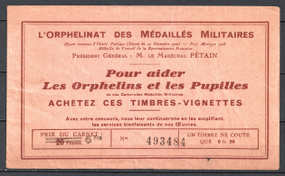 'For War Orphans', France, Stock of Cinderellas, Non-Postal Stamps, Labels, Advertising, Charity, Propaganda, Booklet with Block (MNH)