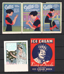 United States, Stock of Cinderellas, Non-Postal Stamps, Labels, Advertising, Charity, Propaganda