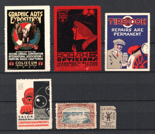 United States, Stock of Cinderellas, Non-Postal Stamps, Labels, Advertising, Charity, Propaganda