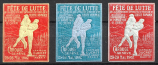 1907 Gymnastics Association, Geneva, Switzerland, Stock of Cinderellas, Non-Postal Stamps, Labels, Advertising, Charity, Propaganda