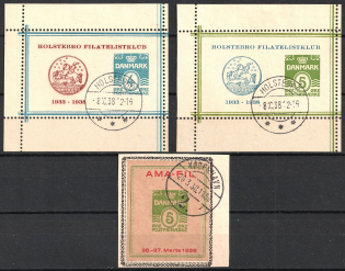 1938 Holstebro, Denmark, Stock of Cinderellas, Non-Postal Stamps, Labels, Advertising, Charity, Propaganda (Canceled)