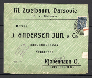 Mute Cancellation of Warsaw, International Letter, Censorship (Warsaw, Levin #512.08)