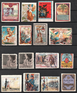 Military, Army, France, Stock of Cinderellas, Non-Postal Stamps, Labels, Advertising, Charity, Propaganda
