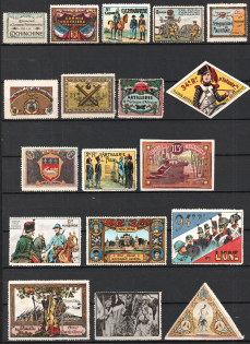 Military, Army, France, Stock of Cinderellas, Non-Postal Stamps, Labels, Advertising, Charity, Propaganda