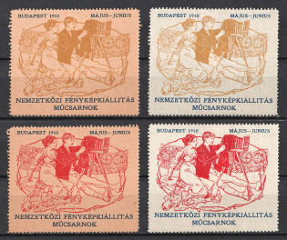 1910 International Photo Exhibition, Budapest, Hungary, Stock of Cinderellas, Non-Postal Stamps, Labels, Advertising, Charity, Propaganda