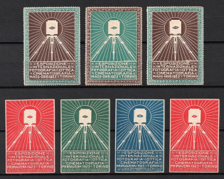 1923 International Photo and Film Exhibition, Turin, Italy, Stock of Cinderellas, Non-Postal Stamps, Labels, Advertising, Charity, Propaganda