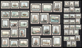Ships, Fleet, Netherlands, Stock of Cinderellas, Non-Postal Stamps, Labels, Advertising, Charity, Propaganda (Full Set)