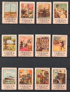 Tobler Chocolate, Radio, Switzerland, Stock of Cinderellas, Non-Postal Stamps, Labels, Advertising, Charity, Propaganda
