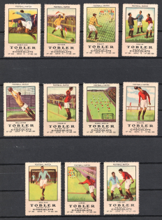 Tobler Chocolate, Football Match, Sport, Switzerland, Stock of Cinderellas, Non-Postal Stamps, Labels, Advertising, Charity, Propaganda